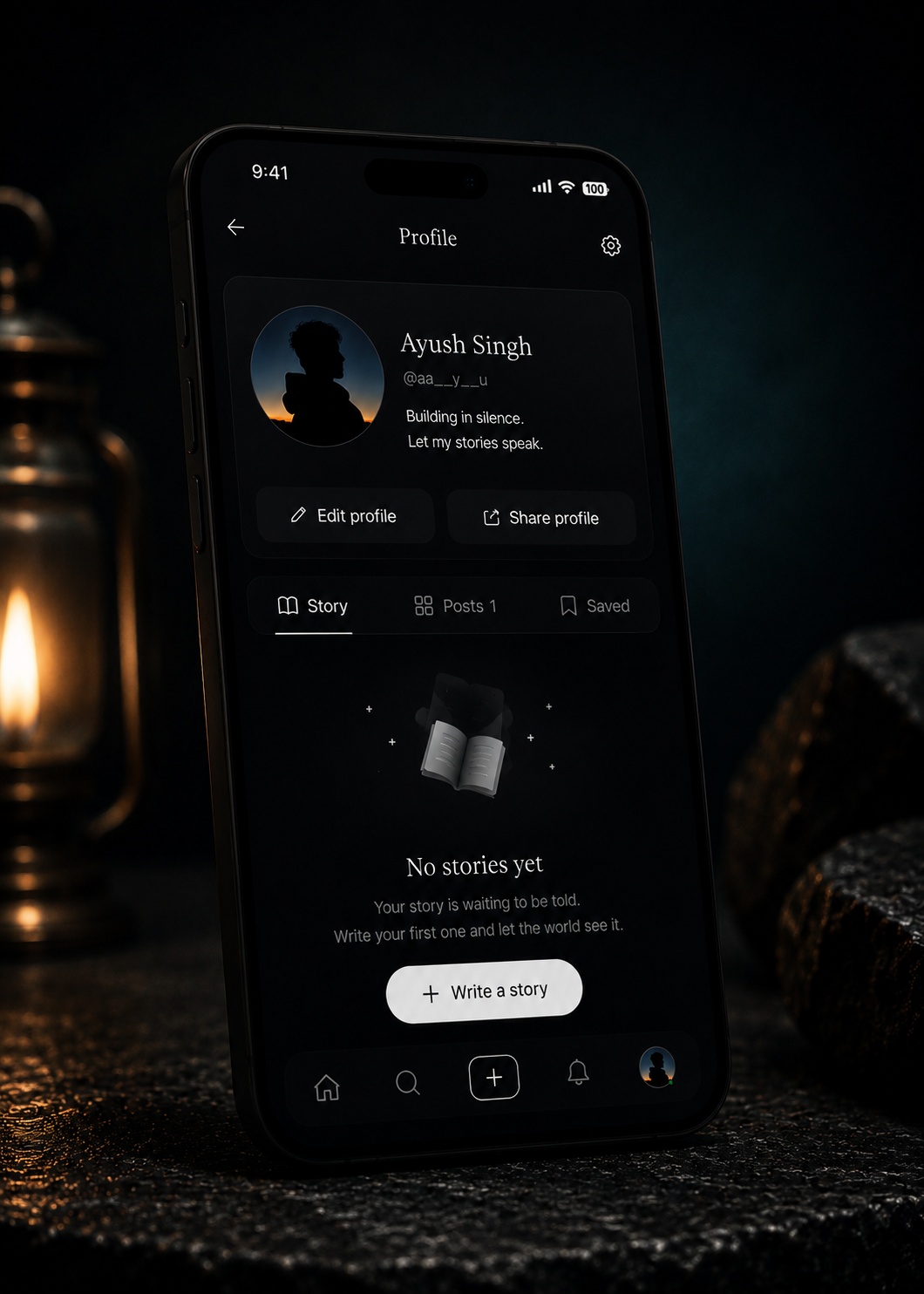 UntreX More than a profile.
A place for your story. screen